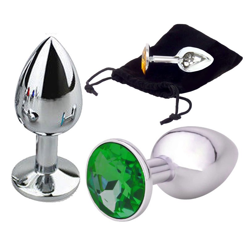 Adora Silver Jewel Princess Butt Plug - Dark Green - Large